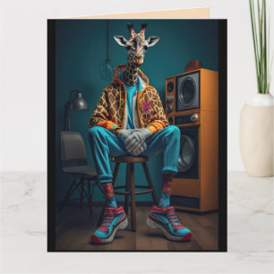 GRAFFIG KAARTJE VOOR BROER GIRAFFE KAART