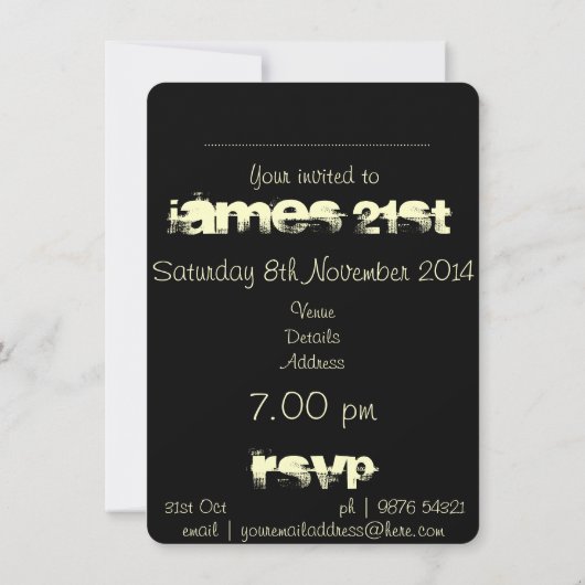 Graffiti 21st op zwart kaart (Achterkant)