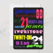 Graffiti 21st op zwart kaart (Voorkant)