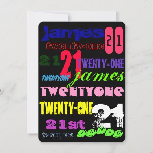 Graffiti 21st op zwart kaart (Voorkant)
