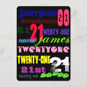 Graffiti 21st op zwart kaart