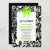 Graffiti 36ste verjaardag uitnodiging Hip Hop Crow (Voorkant / Achterkant)