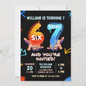Graffiti 6 7 Meme Trend Six Seven Birthday Party Kaart (Voorkant)