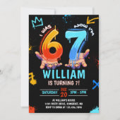 Graffiti 6 7 Meme Trend Six Seven Birthday Party Kaart (Voorkant)