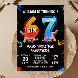 Graffiti 6 7 Meme Trend Six Seven Birthday Party Kaart