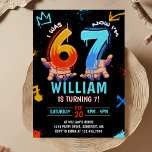 Graffiti 6 7 Meme Trend Six Seven Birthday Party Kaart<br><div class="desc">Graffiti 6 7 Meme Trend Six Seven Birthday Party Invitation</div>