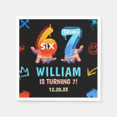 Graffiti 6 7 Meme Trend Six Seven Birthday Party Servet (Voorkant)