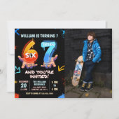 Graffiti 6 7 Meme Trend Six Seven Birthday Photo Kaart (Voorkant)