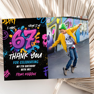 Graffiti 6 7 Meme Trend Zes Zeven Verjaardagsfoto Bedankkaart