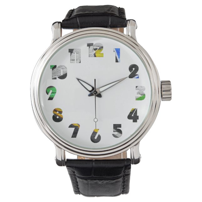 Graffiti 6 Aantal Overlay WACNA Horloge (Voorkant)