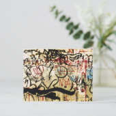 Graffiti aan de muur briefkaart (Staand voorkant)