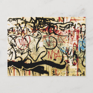 Graffiti aan de muur briefkaart