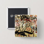 Graffiti aan de muur vierkante button 5,1 cm (Voorkant /achterkant)