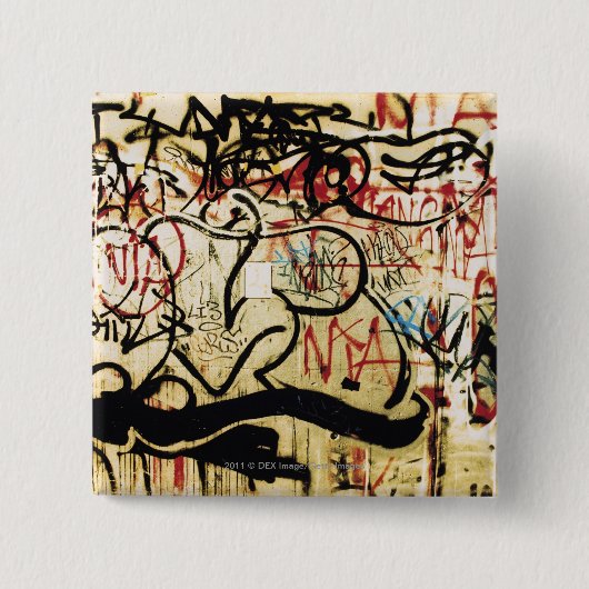 Graffiti aan de muur vierkante button 5,1 cm (Voorkant)