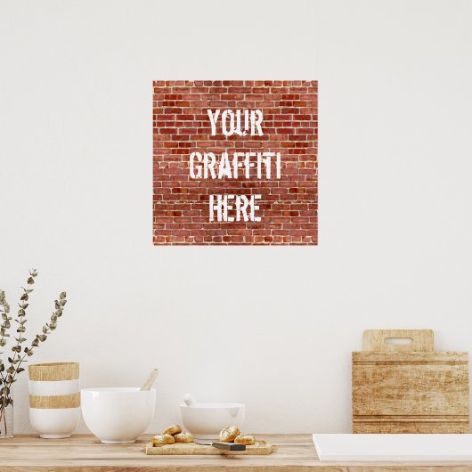 Graffiti aangepast Poster voor Brick Wall aangepas (Keuken)
