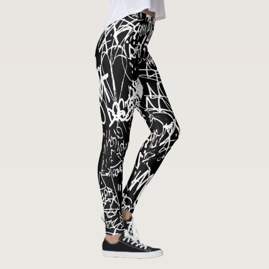 Graffiti Abstract kleurenpatroon Leggings (Rechts)