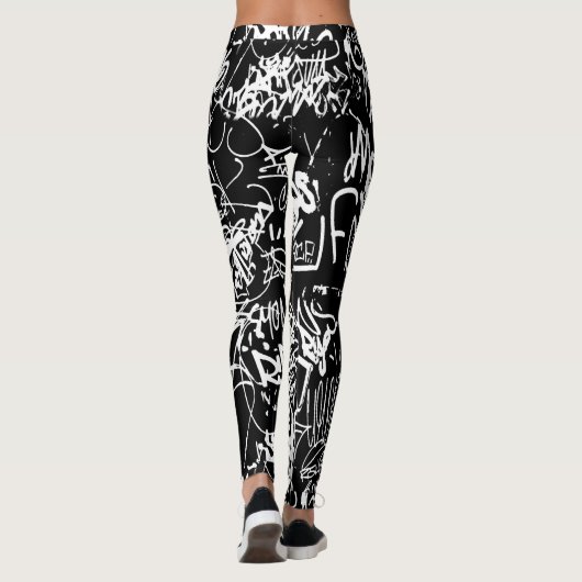 Graffiti Abstract kleurenpatroon Leggings (Achterkant)