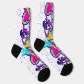 Graffiti abstract kleurig patroon | actieve sport sokken (Rechts)