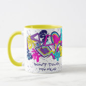 Graffiti abstract kleurrijk patroon met jouw naam mok (Links)