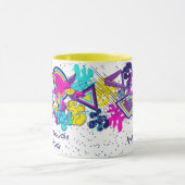 Graffiti abstract kleurrijk patroon met jouw naam mok (Midden)