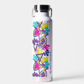 Graffiti abstract kleurrijk patroon met jouw naam waterfles (Voorkant)