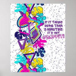 Graffiti abstract kleurrijk patroon met quote poster