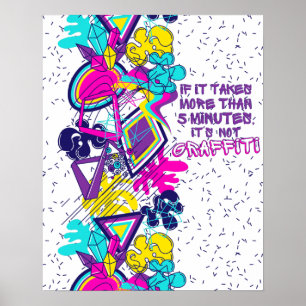 Graffiti abstract kleurrijk patroon met quote poster
