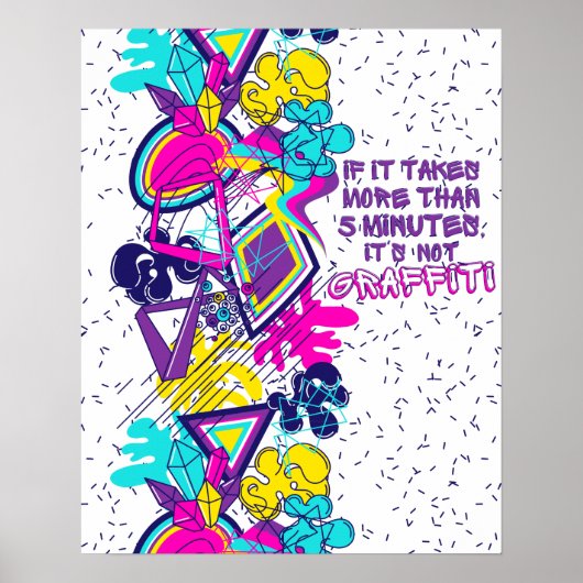 Graffiti abstract kleurrijk patroon met quote poster (Voorkant)