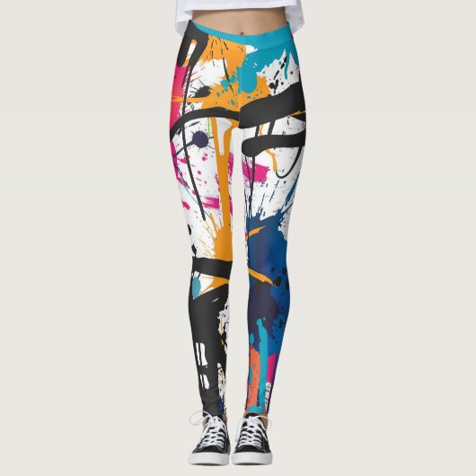 Graffiti abstract leggings (Voorkant)