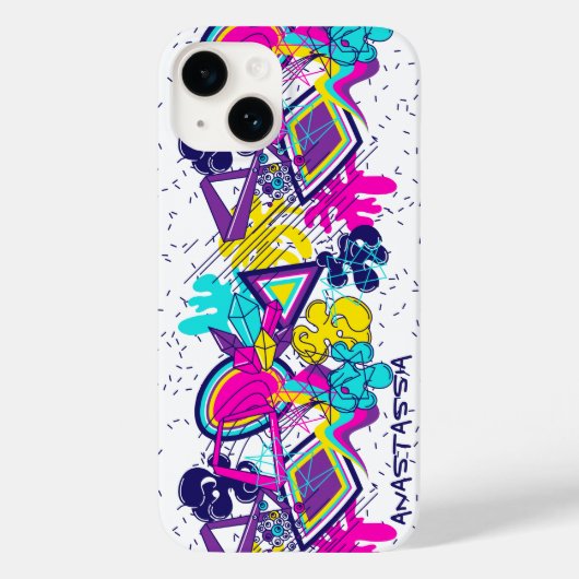Graffiti Abstract Ontwerp. Gepersonaliseerd Case-Mate iPhone Case (Achterkant)
