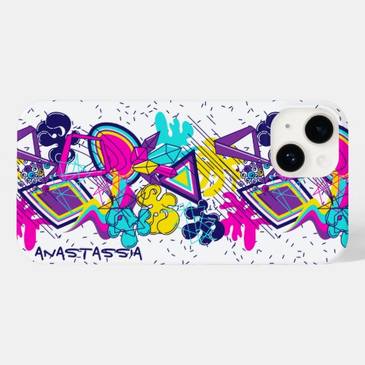 Graffiti Abstract Ontwerp. Gepersonaliseerd Case-Mate iPhone Case (Achterkant (horizontaal))