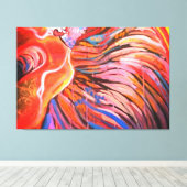 "GRAFFITI ABSTRACTE BLAUWE ORANJE KUNST" CANVAS AFDRUK (Insitu (Houten vloer))