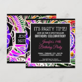 Graffiti Abstracte Bloem Verjaardagsuitnodiging Kaart (Voorkant / Achterkant)