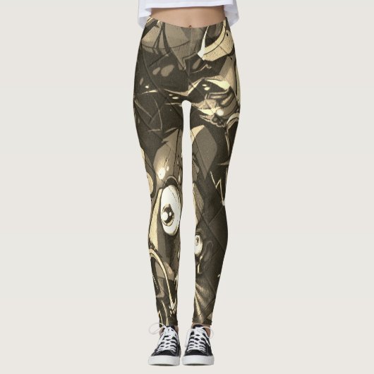 Graffiti Abstracte Camo Leggings (Voorkant)