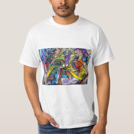 Graffiti abstracte kunst t-shirt (Voorkant)