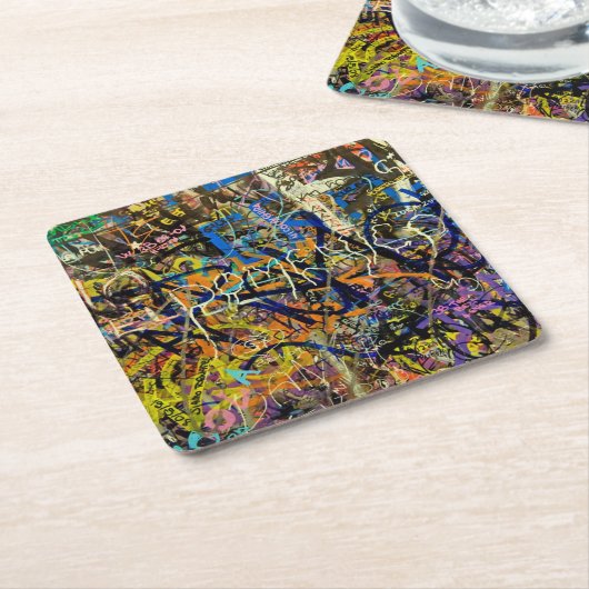 Graffiti-achtergrond Kartonnen Onderzetters (Schuin)