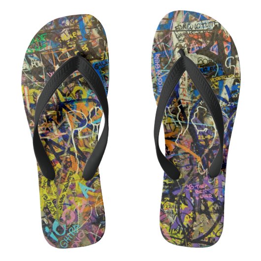 Graffiti-achtergrond Teenslippers (Voetbed)