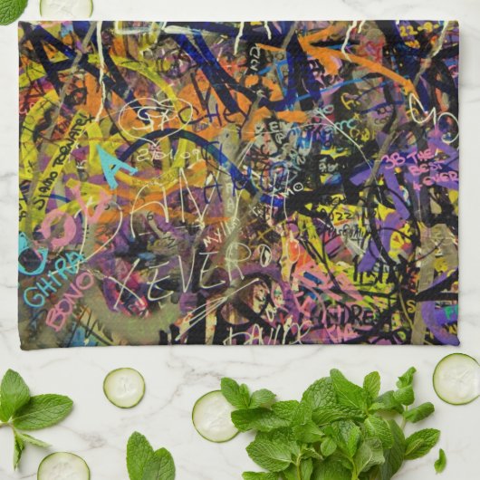 Graffiti-achtergrond Theedoek (Gevouwen)