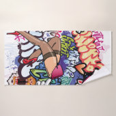 Graffiti afbeelding met straatgraffiti letters badhanddoek (Badhanddoek)