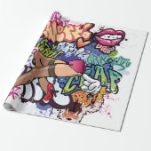 Graffiti afbeelding met straatgraffiti letters cadeaupapier (Uitgerold)