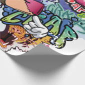 Graffiti afbeelding met straatgraffiti letters cadeaupapier (Hoek)