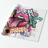 Graffiti afbeelding met straatgraffiti letters cadeaupapier (Uitgerold)