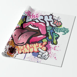 Graffiti afbeelding met straatgraffiti letters cadeaupapier