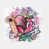 Graffiti afbeelding met straatgraffiti letters fleece deken (Voorkant (Horizontaal))