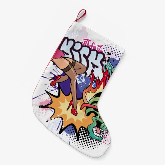 Graffiti afbeelding met straatgraffiti letters kleine kerstsok (Voorkant (Hangend))