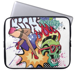 Graffiti afbeelding met straatgraffiti letters laptop sleeve