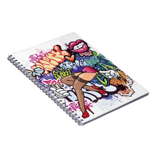 Graffiti afbeelding met straatgraffiti letters notitieboek (Rechterzijde)