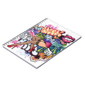 Graffiti afbeelding met straatgraffiti letters notitieboek (Linkerzijde)