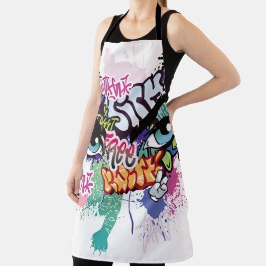 Graffiti afbeelding met straatgraffiti letters schort (Insitu)