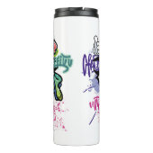 Graffiti afbeelding met straatgraffiti letters thermosbeker (Achterkant)
